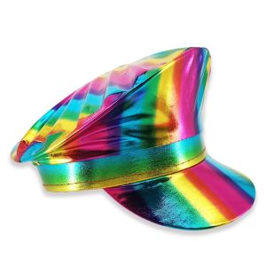 Captain Party Hats for Hen, Stag & Festival Fun - Rainbow Holographic Pride Edition