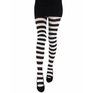 Adult Tights - Black & White Striped