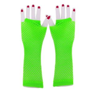 Adult Green Fish Net Long Gloves