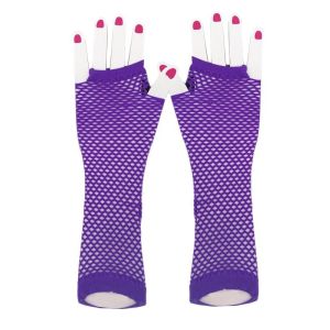 Adult Purple Fish Net Long Gloves
