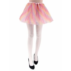 Adult - Pastel Pink and Rainbow Striped Tutu Skirt