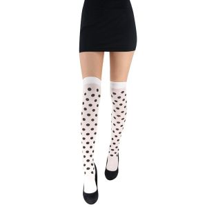 Adult Stockings - White Polka Dot