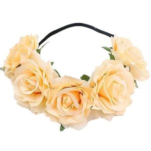 Beautiful Champagne Garland Flower Headband 