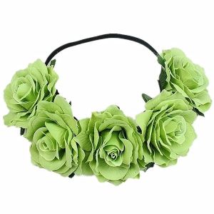 Beautiful Pear Green Garland Flower Headband 