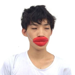 Big Mouth Red Rubber Lips With Elastic Band 