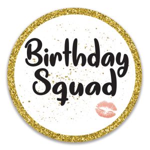 ‘Birthday Squad' Circular UV Printed Word Board Photo Booth Sign Prop