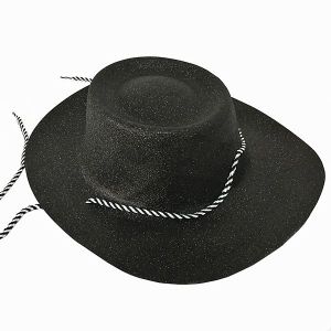 Black Glitzy Western Cowboy Cowgirl Hat