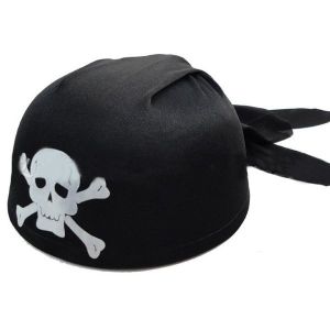 Pirate Skull and Crossbones Bandana Hat – Black