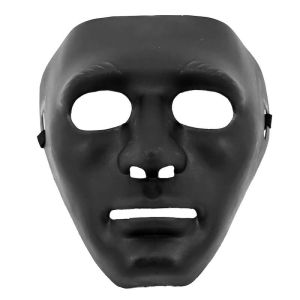 Black Plastic Faceless Mask With Elastic Band