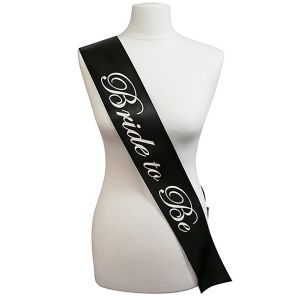 Black with White Writing ‘Bride To Be’ Sash