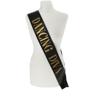 Black With Gold Glitter ‘Dancing Diva’ Sash