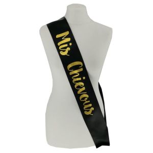 Black With Gold Writing ‘Mis Chievous’ Sash