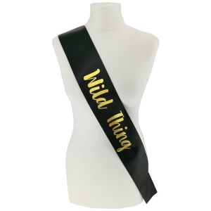 Black With Gold Writing ‘Wild Thing’ Sash