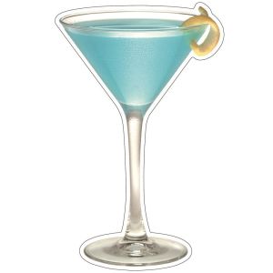 Blue Martini Cocktail with A Lemon Twist