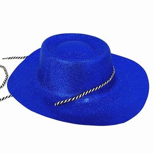 Blue Glitzy Western Cowboy Cowgirl Hat
