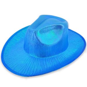 Blue Metallic Opal Holographic Cowboy Hat