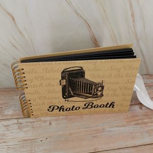 Good Size, Brown Photo Booth Style Guestbook With Plain Pages 