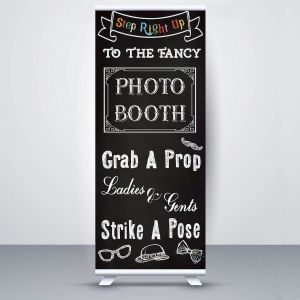 Black Chalk Style 'Photo Booth' Pop Up Roller Banner