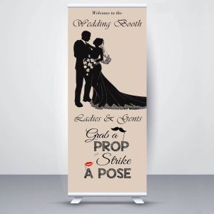 Champagne Colour Wedding Booth Pop Up Roller Banner