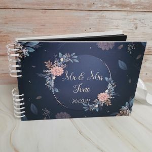 CUSTOM Chathams Blue Beautiful Floral Style Guestbook with Different Page Style Options