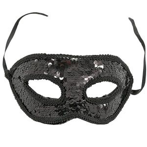 Sequin Masquerade Mask in Black 