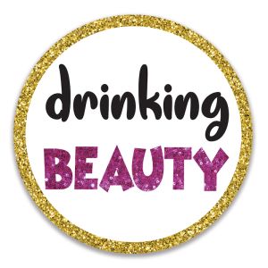 ‘Drinking Beauty' Circular UV Printed Word Board Photo Booth Sign Prop