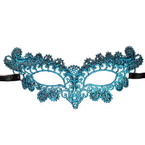 Enchanted Soft Lace Masquerade Mask in Turquoise Blue