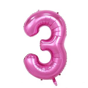 Extra Large size 40 Inch Inflatable Pink Balloon Number 3