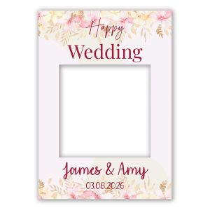 CUSTOM Pink and Gold Flower Wedding Fully Printed Posing Frame – No. 049