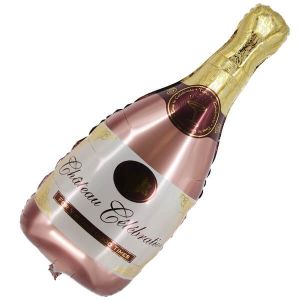 Giant Rose Gold 'Chateau Celebration' Champagne Bottle Balloon