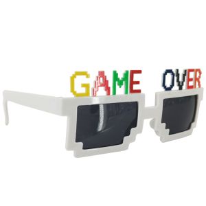 Pixel White Frame Game Over Sunglasses