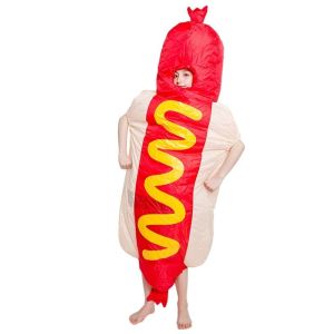 Giant Hotdog Mascot Inflatable Fancy Dress Costume