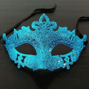 Glitzy Blue Masquerade Mask 