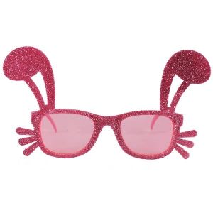 Glitzy Pink Bunny Ear Glasses