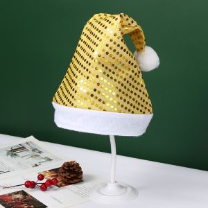 Gold Sequin Santa Christmas Hat 