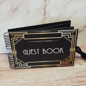 Good Size Great Gatsby Style Guest Book With Plain Pages 