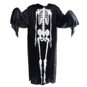 Halloween Spooky Skeleton Gown Fancy Dress One Size 150cm-180cm