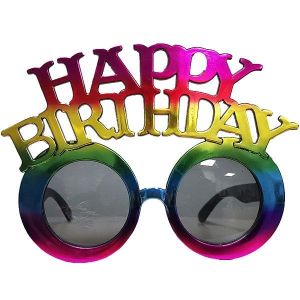 ‘Happy Birthday’ Multicoloured Holographic Foil Birthday Glasses