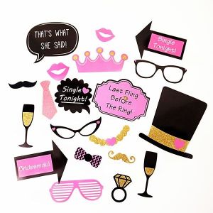 'Single Tonight' Hen Party Pack Of 20 Card Props On Sticks