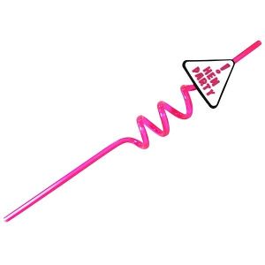 Hen Party Curved Straws With Rubber Triangle Sign