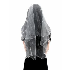 Hen Party Veil With Pearl Decorations - with Comb Attachment