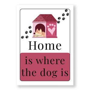 Home Is Where The Dog Is Warning Sign, Durable Waterproof PVC, Rust-Free, Indoor & Outdoor Use, No. 210, 211, 212