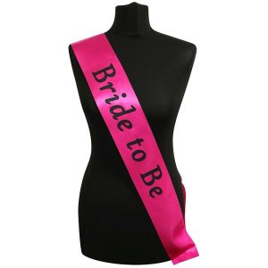 Hot Pink With Black Writing ‘Bride To Be’ Sash