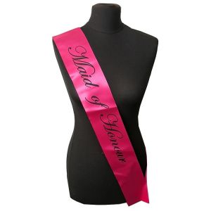 Hot Pink With Black Writing ‘Maid Of Honour’ Sash