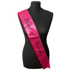 Hot Pink With Black Writing ‘Maid Of Honour’ Sash