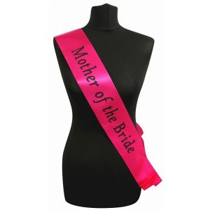 Hot Pink With Black Writing ‘Mother Of The Bride’ Sash