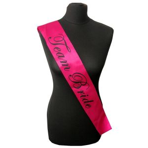 Hot Pink With Black Writing ‘Team Bride’ Sash