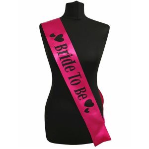 Hot Pink 'Bride To Be' Sash With Hearts