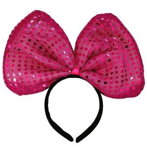 Large Hot Pink Sequin Bow Headband