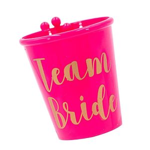 Hot Pink With Gold ‘Team Bride’ Shot Glass 